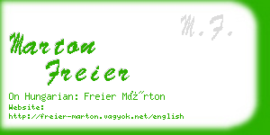 marton freier business card